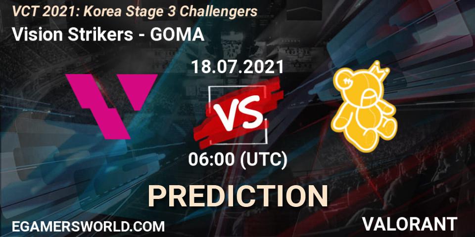 Pronóstico Vision Strikers - GOMA. 18.07.2021 at 06:00, VALORANT, VCT 2021: Korea Stage 3 Challengers