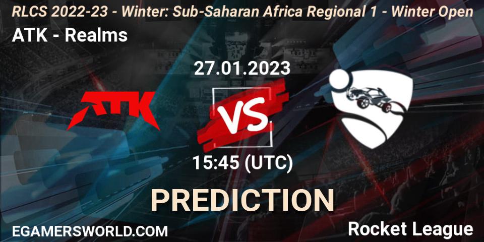 Pronóstico ATK - Realms. 27.01.2023 at 15:45, Rocket League, RLCS 2022-23 - Winter: Sub-Saharan Africa Regional 1 - Winter Open