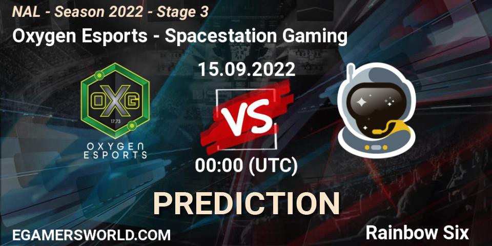 Pronóstico Oxygen Esports - Spacestation Gaming. 15.09.2022 at 00:00, Rainbow Six, NAL - Season 2022 - Stage 3