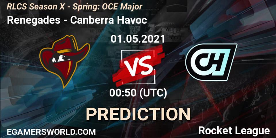 Pronóstico Renegades - Canberra Havoc. 01.05.21, Rocket League, RLCS Season X - Spring: OCE Major