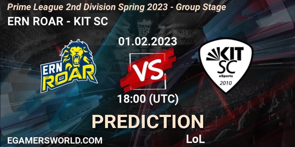 Pronóstico ERN ROAR - KIT SC. 01.02.23, LoL, Prime League 2nd Division Spring 2023 - Group Stage