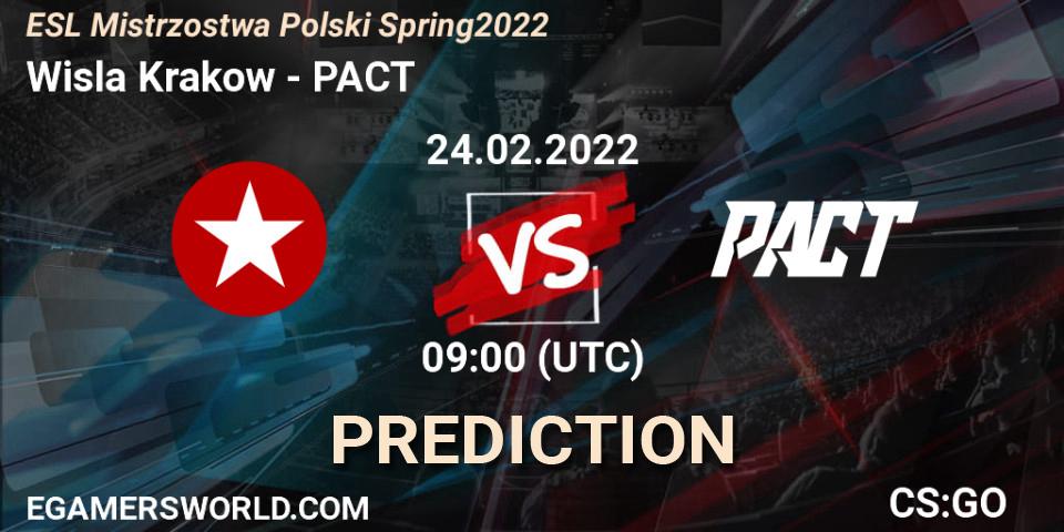 Pronóstico Wisla Krakow - PACT. 24.02.2022 at 16:30, Counter-Strike (CS2), ESL Mistrzostwa Polski Spring 2022