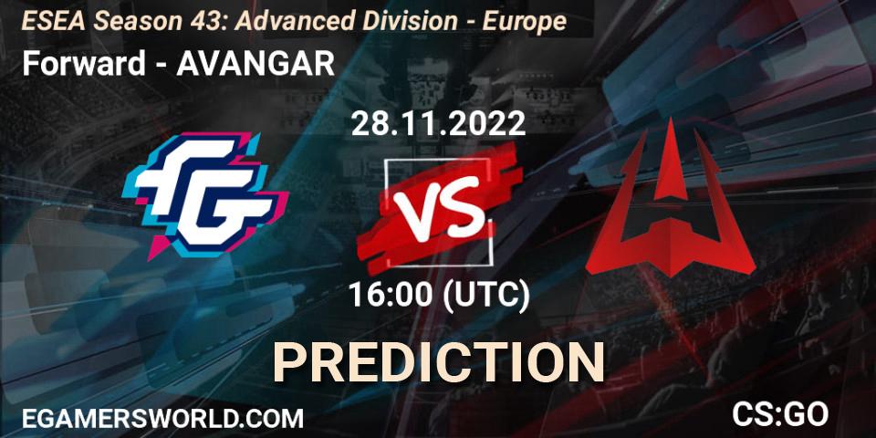 Pronóstico Forward - AVANGAR. 28.11.22, CS2 (CS:GO), ESEA Season 43: Advanced Division - Europe