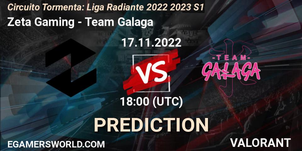 Pronóstico Zeta Gaming - Team Galaga. 24.11.2022 at 16:00, VALORANT, Circuito Tormenta: Liga Radiante 2022 2023 S1