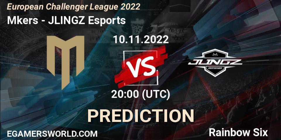 Pronóstico Mkers - JLINGZ Esports. 10.11.22, Rainbow Six, European Challenger League 2022