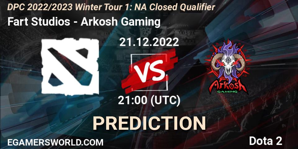 Pronóstico Fart Studios - Arkosh Gaming. 21.12.2022 at 21:03, Dota 2, DPC 2022/2023 Winter Tour 1: NA Closed Qualifier
