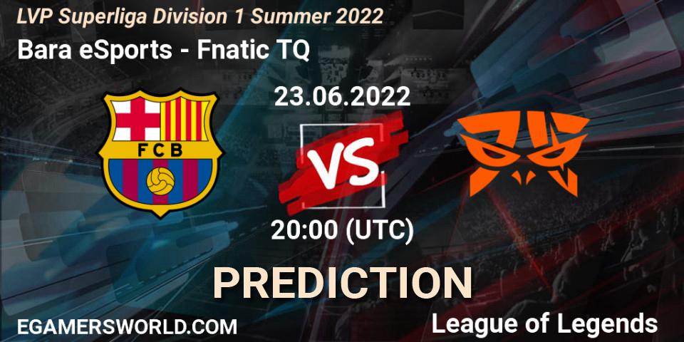Pronóstico Barça eSports - Fnatic TQ. 23.06.2022 at 20:00, LoL, LVP Superliga Division 1 Summer 2022