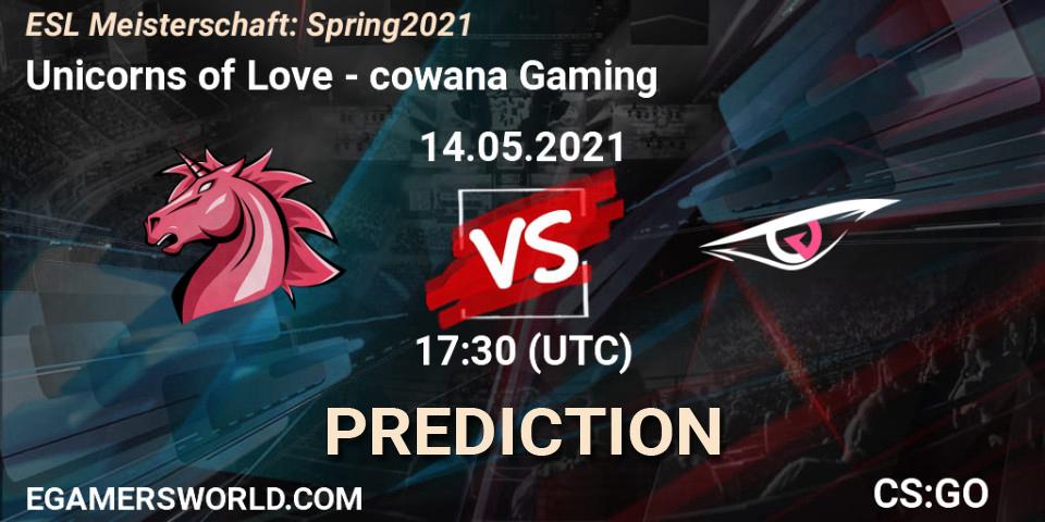 Pronóstico Unicorns of Love - cowana Gaming. 14.05.2021 at 18:55, Counter-Strike (CS2), ESL Meisterschaft: Spring 2021