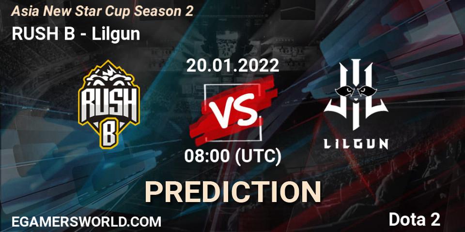 Pronóstico RUSH B - Lilgun. 20.01.2022 at 13:00, Dota 2, Asia New Star Cup Season 2