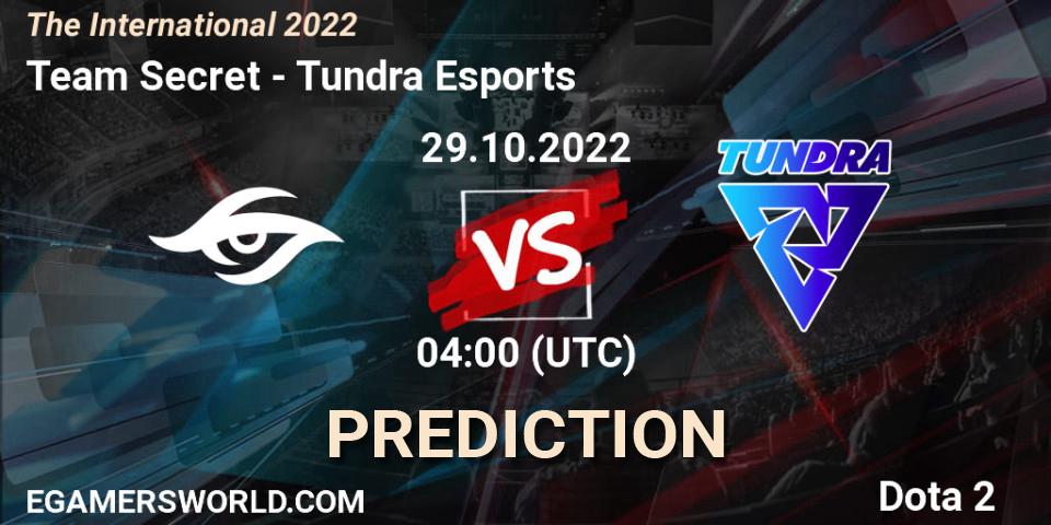 Pronóstico Team Secret - Tundra Esports. 29.10.2022 at 08:39, Dota 2, The International 2022