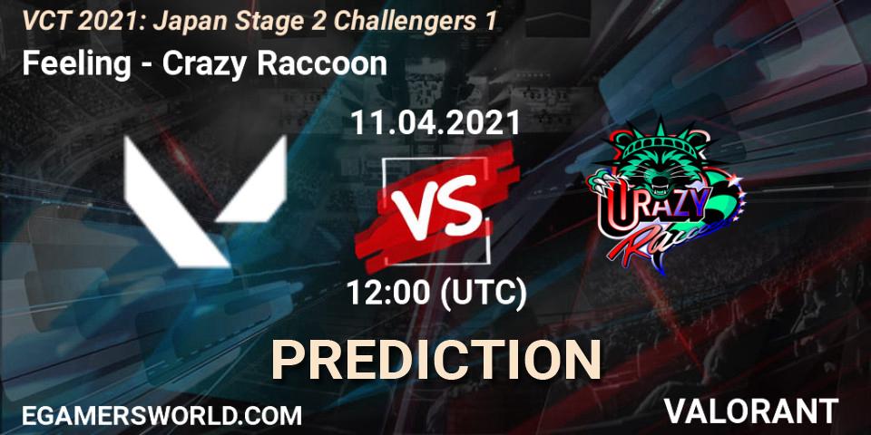Pronóstico Feeling - Crazy Raccoon. 11.04.2021 at 12:00, VALORANT, VCT 2021: Japan Stage 2 Challengers 1