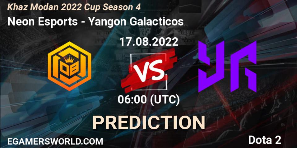 Pronóstico Neon Esports - Yangon Galacticos. 17.08.2022 at 06:00, Dota 2, Khaz Modan 2022 Cup Season 4