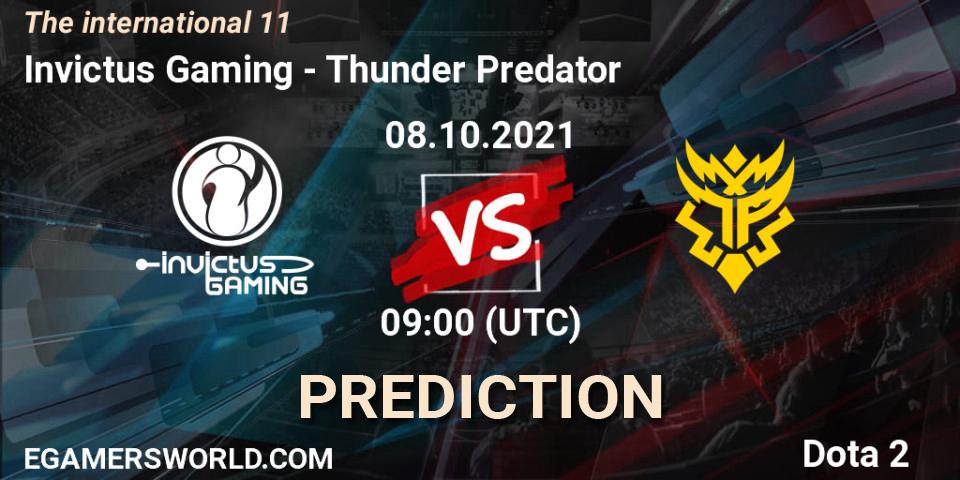 Pronóstico Invictus Gaming - Thunder Predator. 08.10.2021 at 10:08, Dota 2, The Internationa 2021