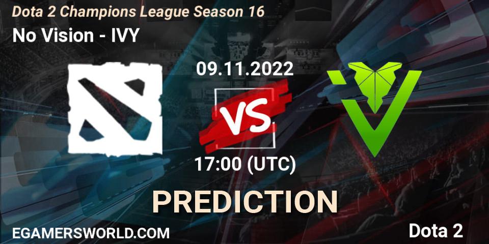 Pronóstico No Vision - IVY. 09.11.2022 at 17:02, Dota 2, Dota 2 Champions League Season 16