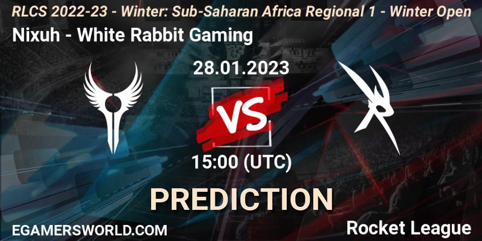 Pronóstico Nixuh - White Rabbit Gaming. 28.01.23, Rocket League, RLCS 2022-23 - Winter: Sub-Saharan Africa Regional 1 - Winter Open