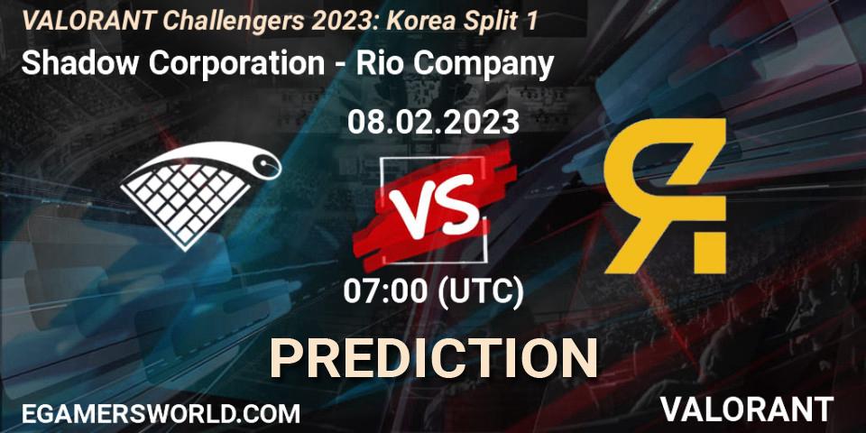 Pronóstico Shadow Corporation - Rio Company. 08.02.23, VALORANT, VALORANT Challengers 2023: Korea Split 1