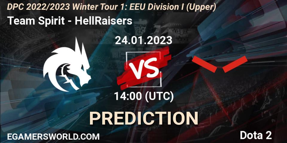 Pronóstico Team Spirit - HellRaisers. 24.01.23, Dota 2, DPC 2022/2023 Winter Tour 1: EEU Division I (Upper)