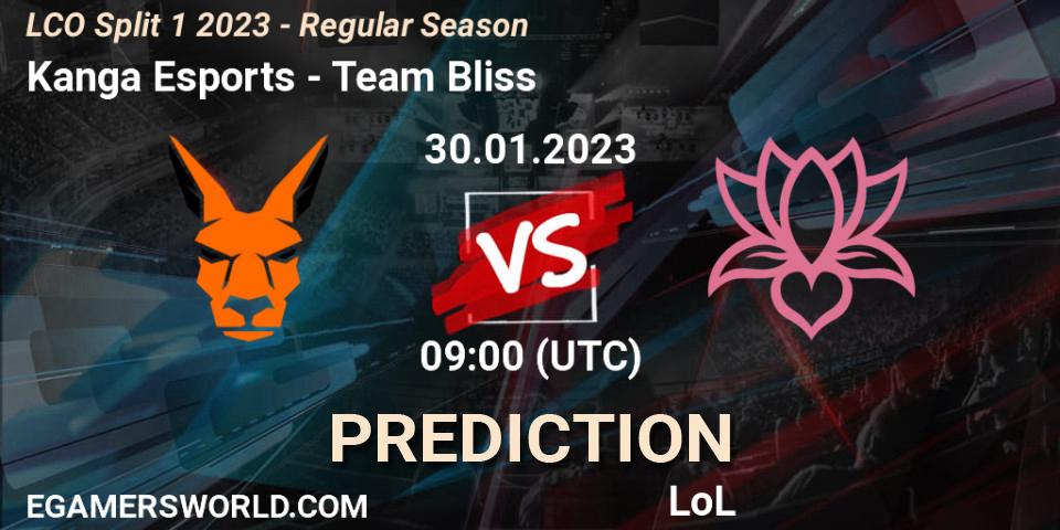 Pronóstico Kanga Esports - Team Bliss. 30.01.23, LoL, LCO Split 1 2023 - Regular Season