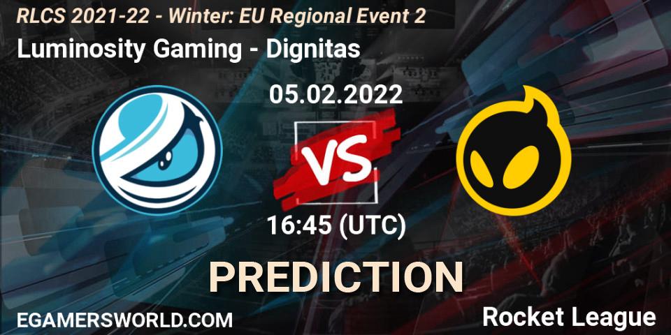 Pronóstico Luminosity Gaming - Dignitas. 05.02.2022 at 16:45, Rocket League, RLCS 2021-22 - Winter: EU Regional Event 2