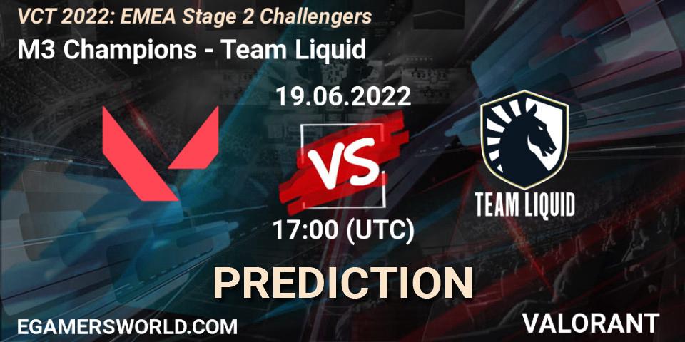 Pronóstico M3 Champions - Team Liquid. 19.06.2022 at 14:00, VALORANT, VCT 2022: EMEA Stage 2 Challengers