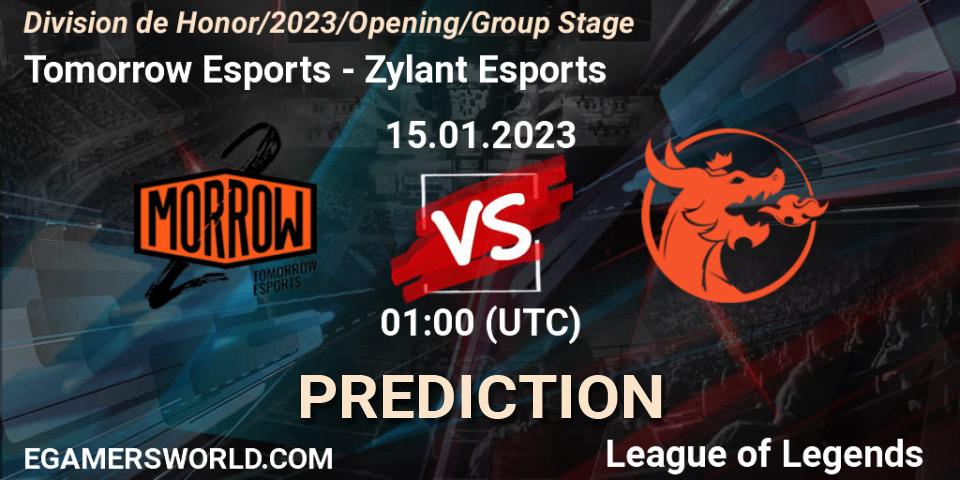 Pronóstico Tomorrow Esports - Zylant Esports. 15.01.2023 at 01:00, LoL, División de Honor Opening 2023 - Group Stage