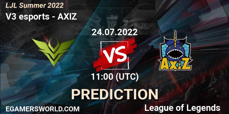 Pronóstico V3 esports - AXIZ. 24.07.2022 at 11:00, LoL, LJL Summer 2022