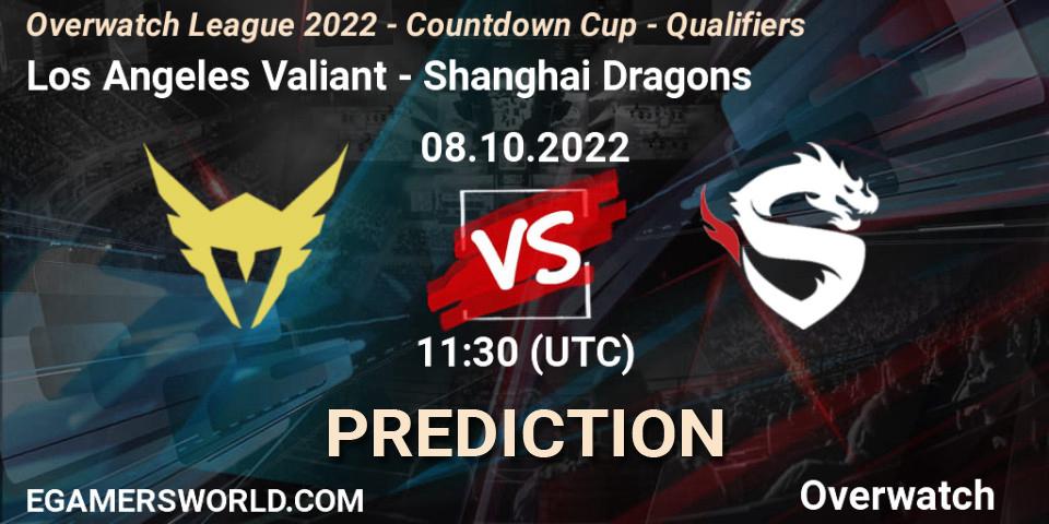 Pronóstico Los Angeles Valiant - Shanghai Dragons. 08.10.2022 at 11:20, Overwatch, Overwatch League 2022 - Countdown Cup - Qualifiers