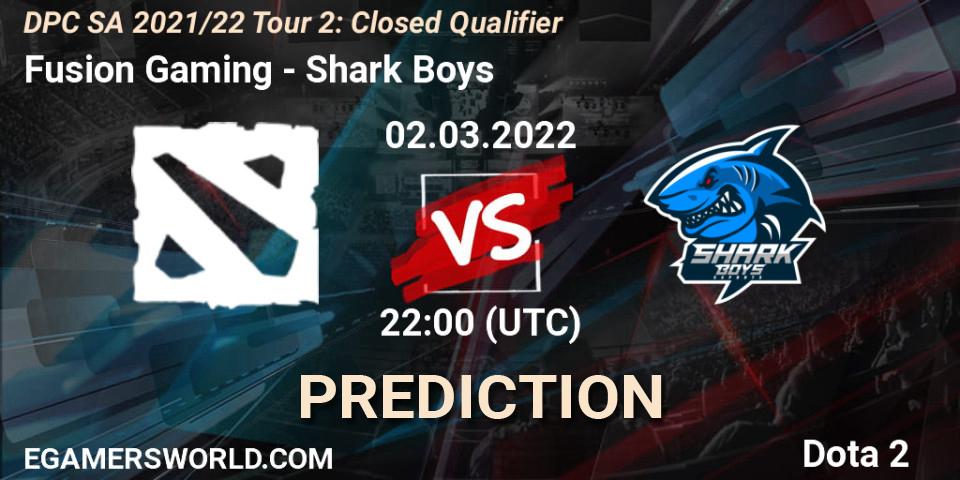 Pronóstico Fusion Gaming - Shark Boys. 02.03.2022 at 22:11, Dota 2, DPC SA 2021/22 Tour 2: Closed Qualifier