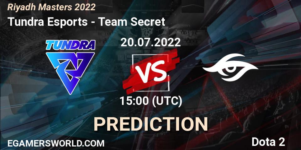 Pronóstico Tundra Esports - Team Secret. 20.07.2022 at 15:32, Dota 2, Riyadh Masters 2022