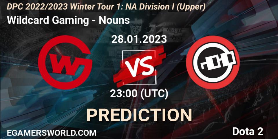 Pronóstico Wildcard Gaming - Nouns. 28.01.23, Dota 2, DPC 2022/2023 Winter Tour 1: NA Division I (Upper)