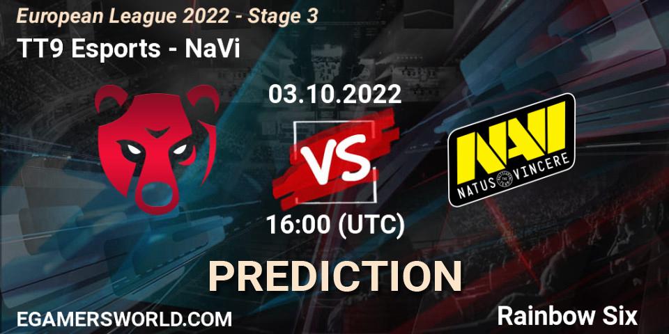 Pronóstico TT9 Esports - NaVi. 03.10.22, Rainbow Six, European League 2022 - Stage 3