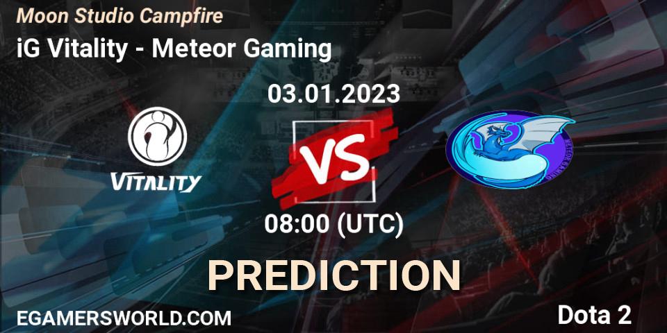 Pronóstico iG Vitality - Meteor Gaming. 03.01.2023 at 08:00, Dota 2, Moon Studio Campfire