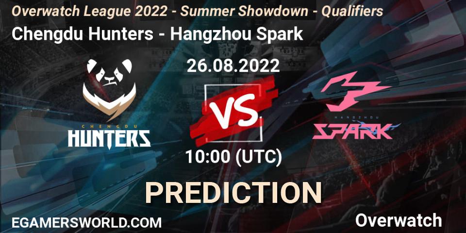Pronóstico Chengdu Hunters - Hangzhou Spark. 26.08.2022 at 10:00, Overwatch, Overwatch League 2022 - Summer Showdown - Qualifiers