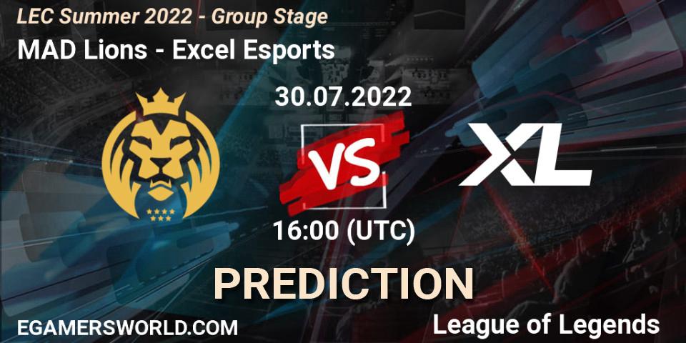 Pronóstico MAD Lions - Excel Esports. 30.07.2022 at 17:00, LoL, LEC Summer 2022 - Group Stage