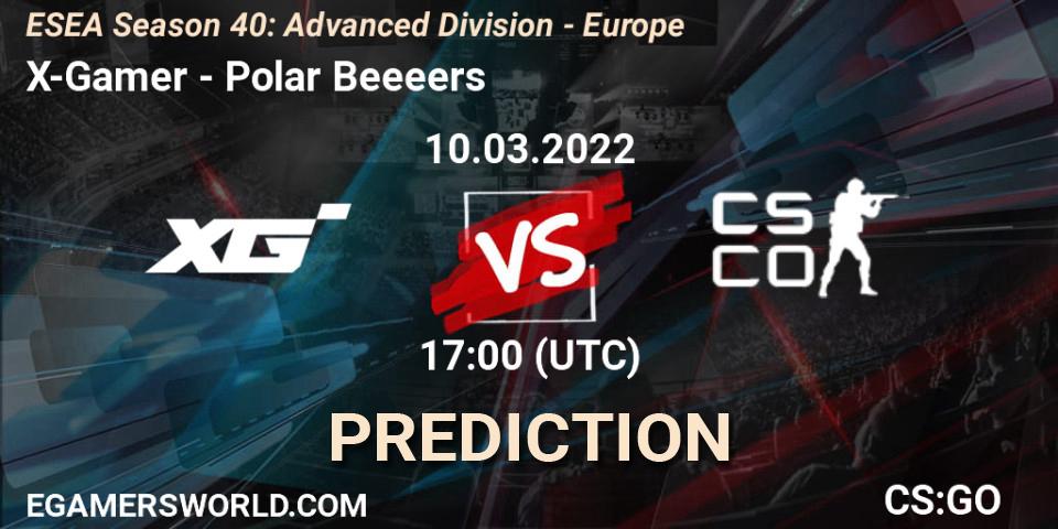 Pronóstico X-Gamer - Polar Beeeers. 10.03.2022 at 17:00, Counter-Strike (CS2), ESEA Season 40: Advanced Division - Europe