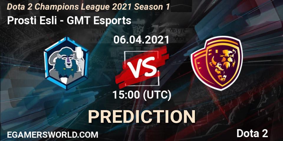 Pronóstico Prosti Esli - GMT Esports. 06.04.2021 at 16:00, Dota 2, Dota 2 Champions League 2021 Season 1