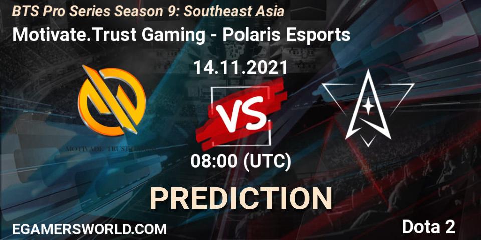 Pronóstico Motivate.Trust Gaming - Polaris Esports. 14.11.2021 at 08:00, Dota 2, BTS Pro Series Season 9: Southeast Asia