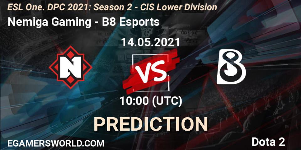 Pronóstico Nemiga Gaming - B8 Esports. 14.05.2021 at 09:58, Dota 2, ESL One. DPC 2021: Season 2 - CIS Lower Division