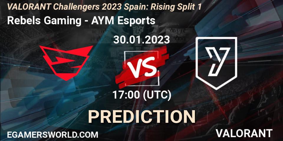 Pronóstico Rebels Gaming - AYM Esports. 30.01.23, VALORANT, VALORANT Challengers 2023 Spain: Rising Split 1