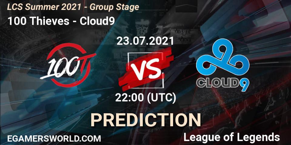 Pronóstico 100 Thieves - Cloud9. 23.07.2021 at 22:00, LoL, LCS Summer 2021 - Group Stage