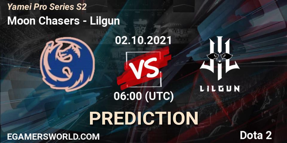 Pronóstico Moon Chasers - Lilgun. 02.10.2021 at 06:12, Dota 2, Yamei Pro Series S2