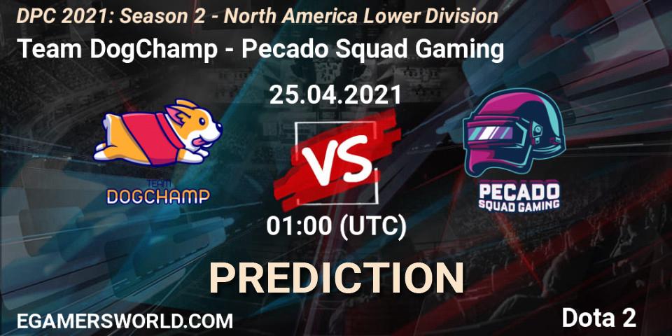 Pronóstico Team DogChamp - Pecado Squad Gaming. 25.04.2021 at 01:15, Dota 2, DPC 2021: Season 2 - North America Lower Division