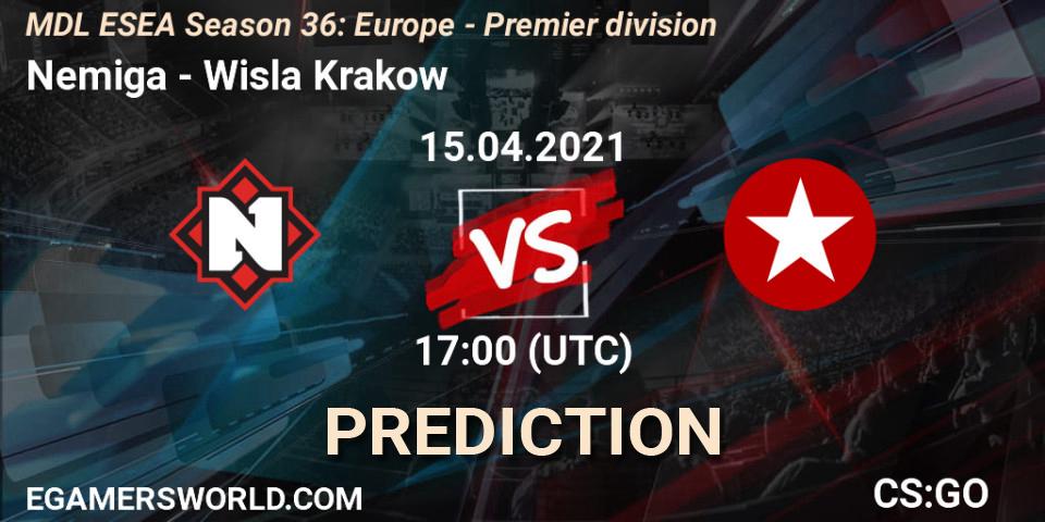 Pronóstico Nemiga - Wisla Krakow. 15.04.2021 at 17:00, Counter-Strike (CS2), MDL ESEA Season 36: Europe - Premier division