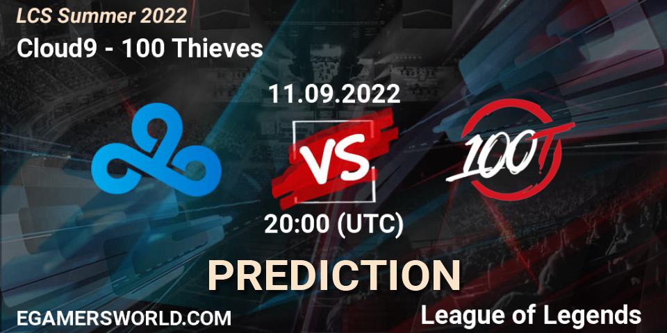 Pronóstico Cloud9 - 100 Thieves. 11.09.2022 at 20:00, LoL, LCS Summer 2022