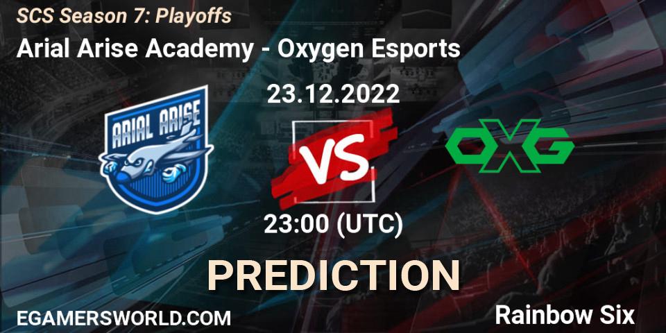 Pronóstico Arial Arise Academy - Oxygen Esports. 23.12.2022 at 23:00, Rainbow Six, SCS Season 7: Playoffs
