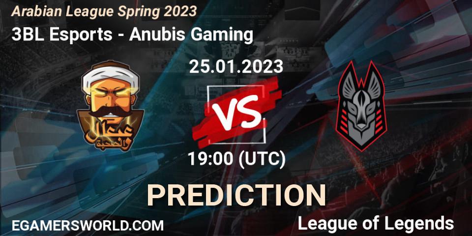 Pronóstico 3BL Esports - Anubis Gaming. 02.02.23, LoL, Arabian League Spring 2023