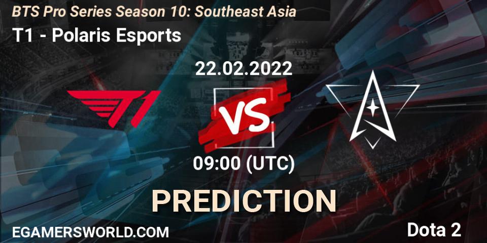 Pronóstico T1 - Polaris Esports. 22.02.2022 at 09:00, Dota 2, BTS Pro Series Season 10: Southeast Asia