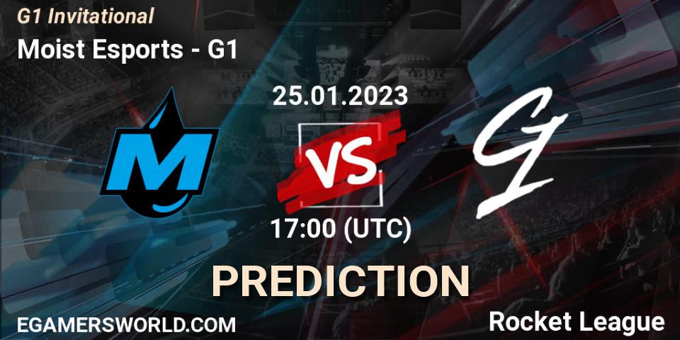 Pronóstico Moist Esports - G1. 25.01.2023 at 17:00, Rocket League, G1 Invitational