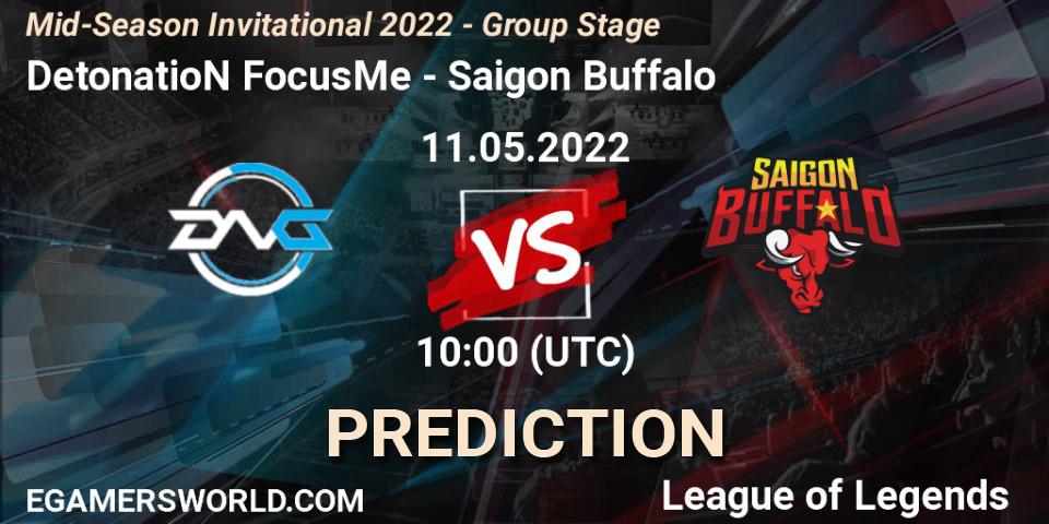 Pronóstico DetonatioN FocusMe - Saigon Buffalo. 11.05.2022 at 10:20, LoL, Mid-Season Invitational 2022 - Group Stage