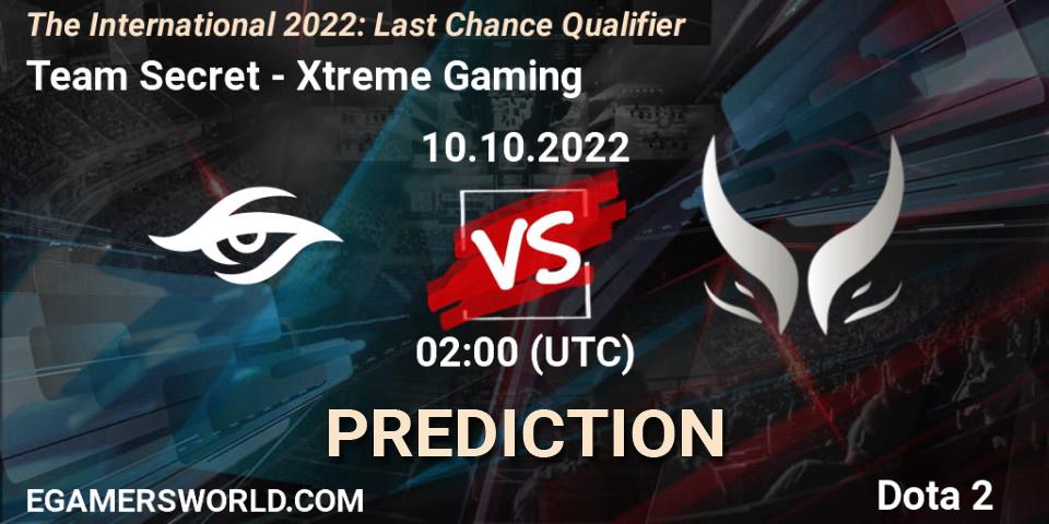 Pronóstico Team Secret - Xtreme Gaming. 10.10.2022 at 02:00, Dota 2, The International 2022: Last Chance Qualifier